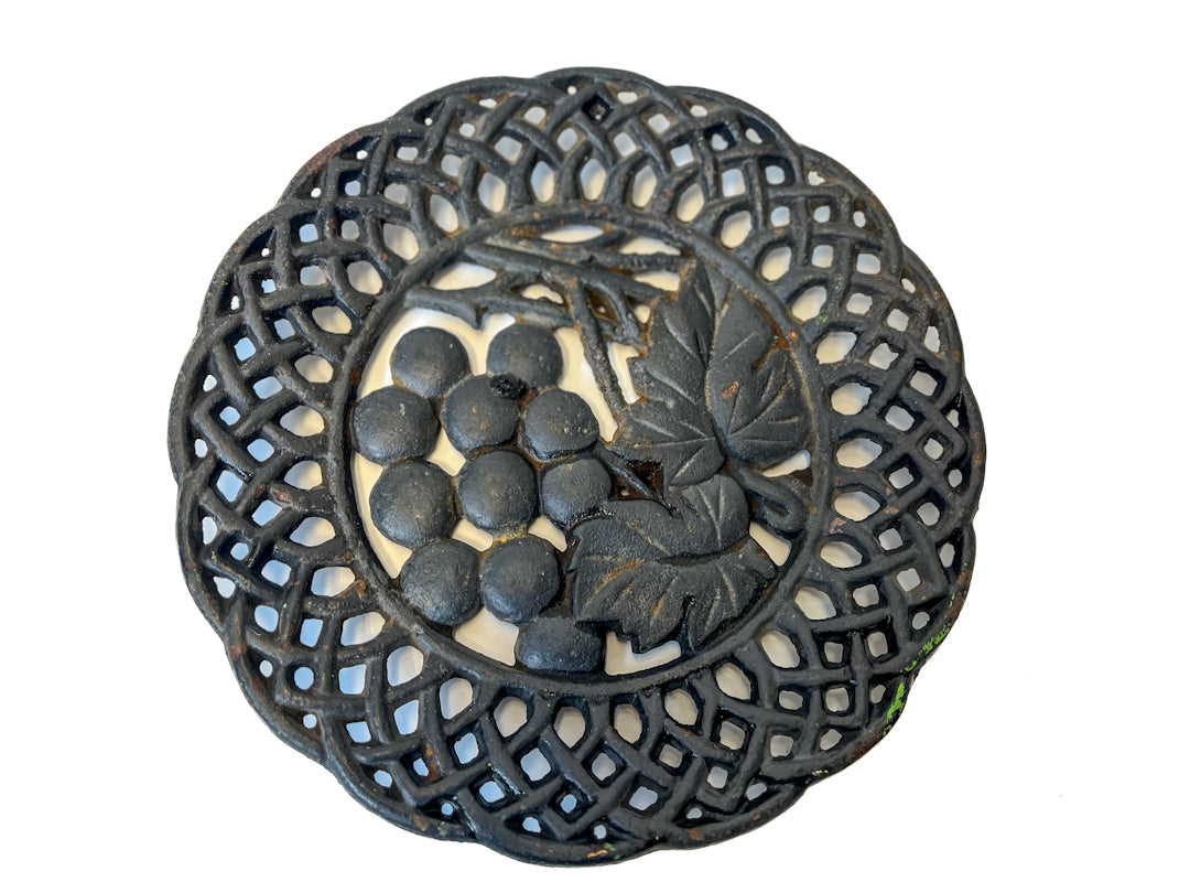 Vintage Cast Iron Trivet - 10”