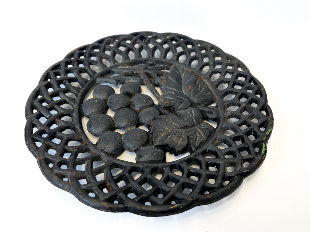 Vintage Cast Iron Trivet - 10”