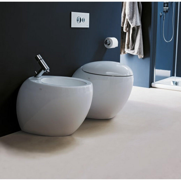 Laufen IlBagnoAlessi 14" White Soft-Close Toilet Seat and Cover for IlBagnoAlessi Toilet Model: H820978 - New