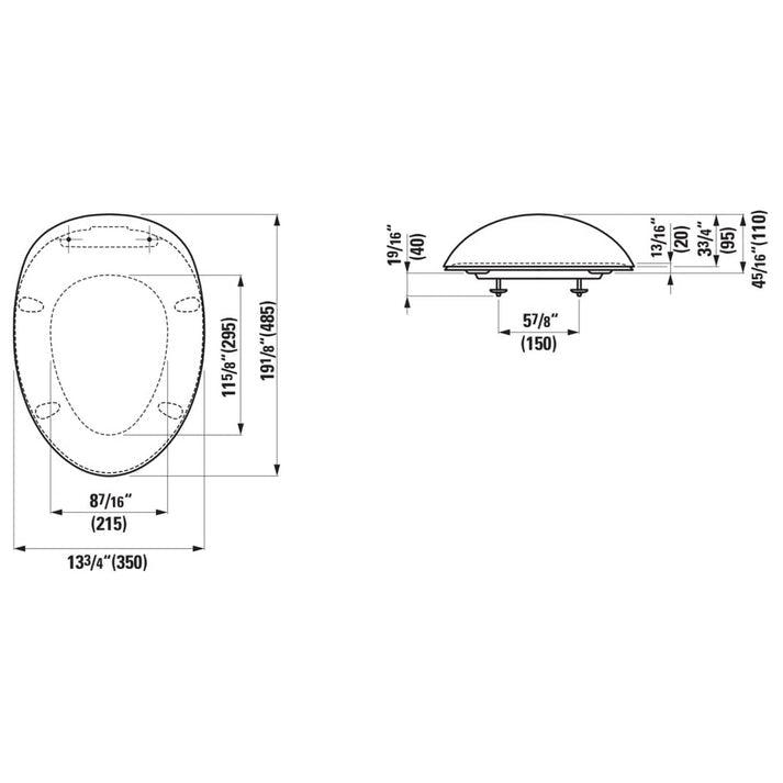 Laufen IlBagnoAlessi 14" White Soft-Close Toilet Seat and Cover for IlBagnoAlessi Toilet Model: H820978 - New