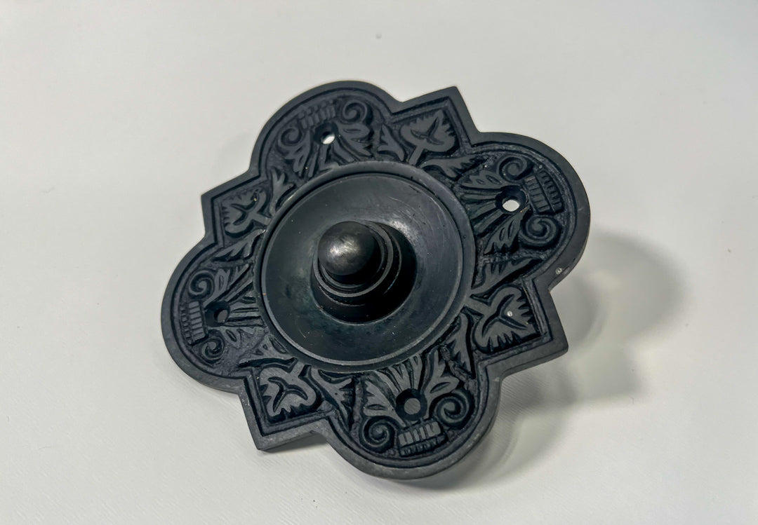 Adonai Hardware Parshandatha Decorative Brass Door Bell Button (Matte Black)
