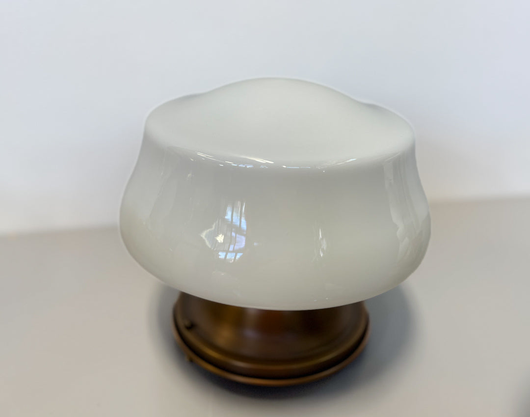 Thurman 3 1/4” Fitter with 8 1/2” Ogee Opal Schoolhouse Shade
