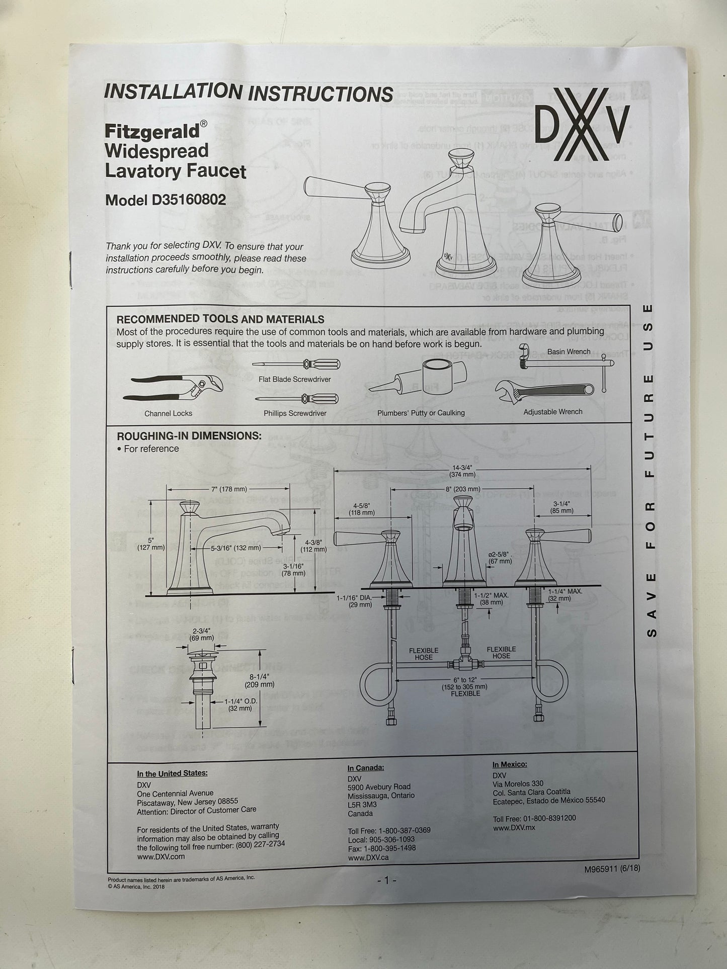 DXV - Fitzgerald Widespread Lavatory Faucet