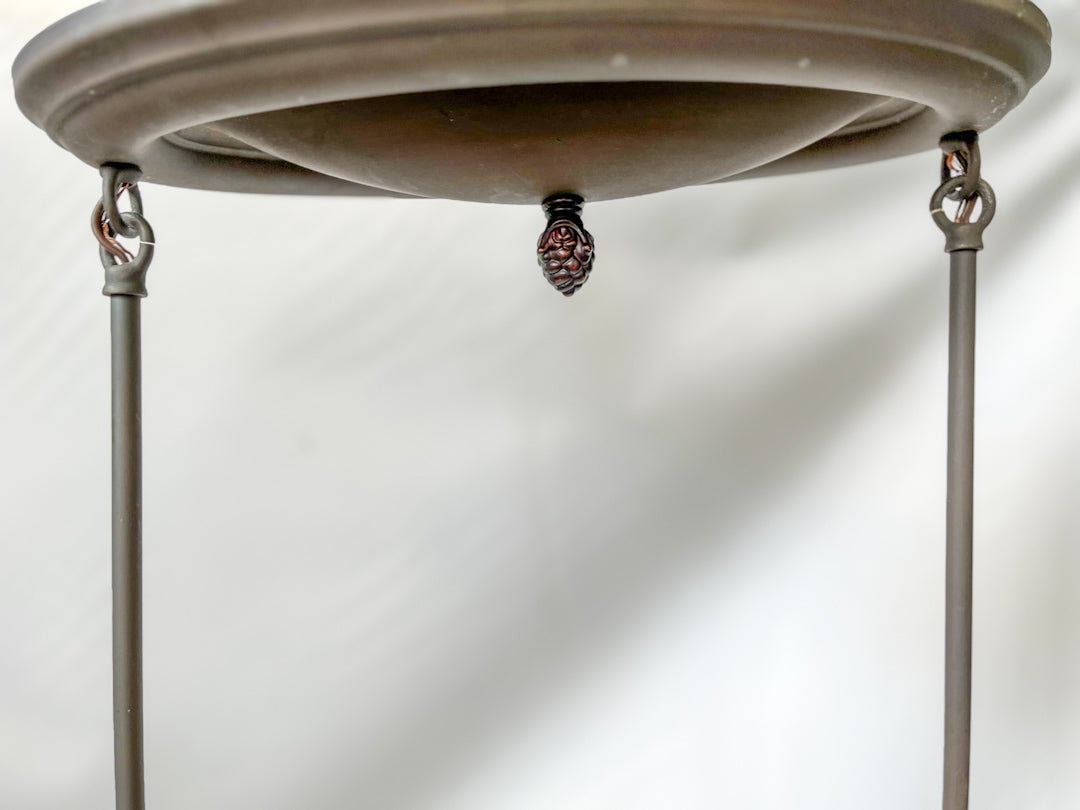 Two Arm Hanging Pendant with Milk Glass Shades - Rejuvenation Deadstock