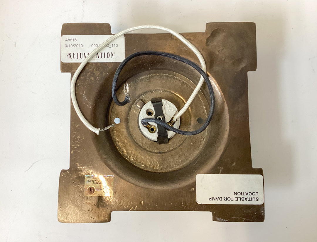 Solid Brass Deco Flushmount Fixture with 3.5” Fitter