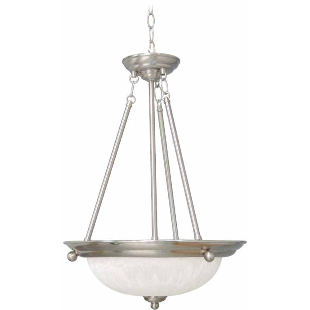 Marti 3-light Brushed Nickel Bowl-Shaped Pendant