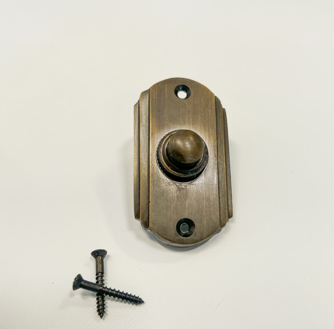 2 1/2 INCH Solid Brass Art Deco Doorbell Button