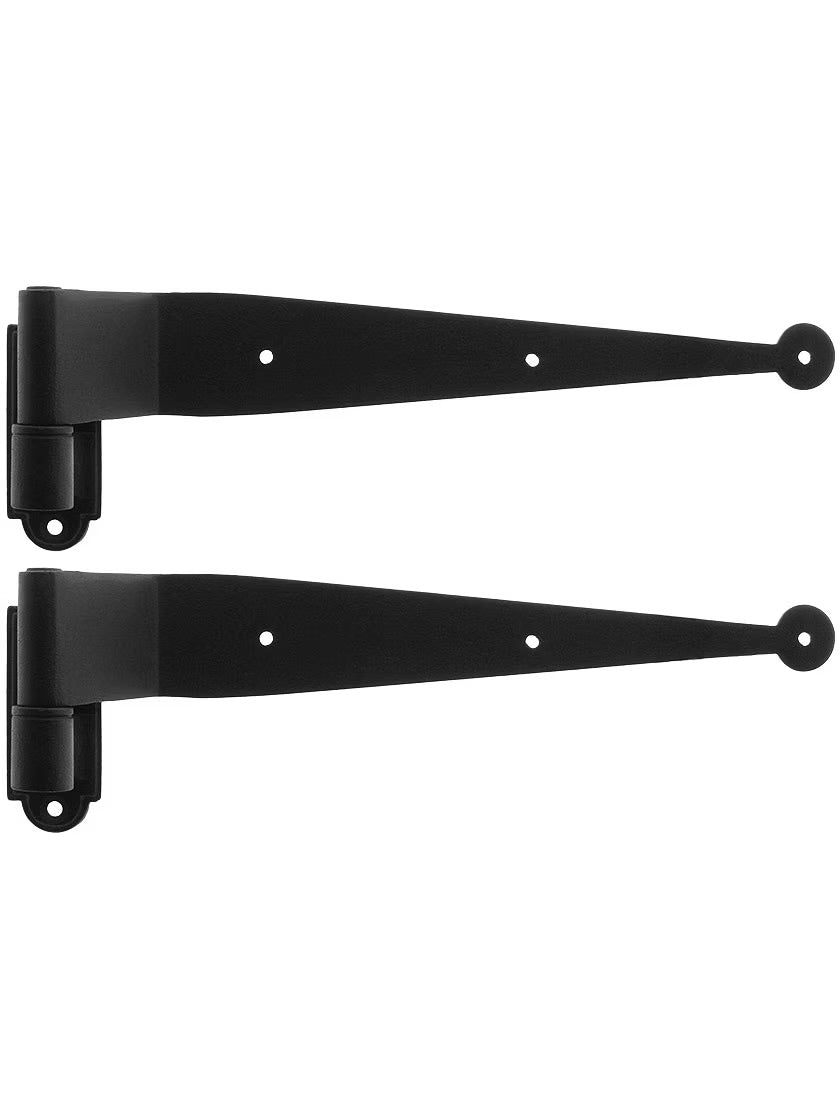 Pair of 1 1/2-Inch Offset Galvanized Iron Shutter Strap Hinges With Plate Pintles. Straps 10’’ Long