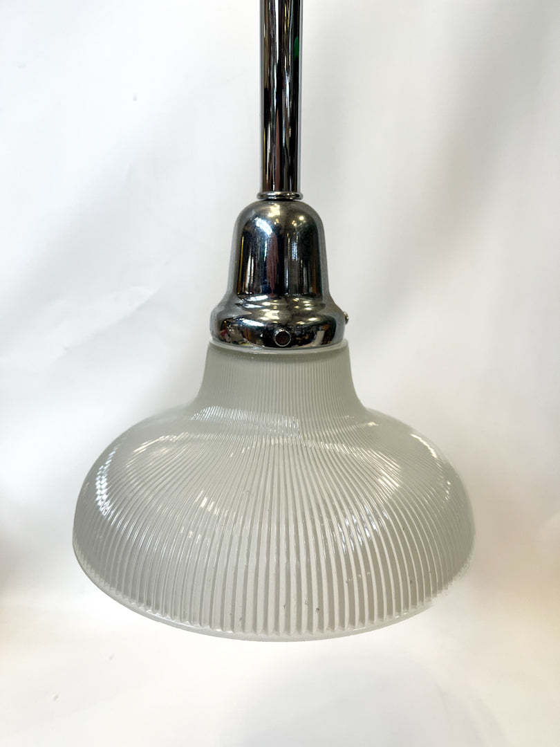 Rejuvenation Coronado Rod Pendant With Holophane Style Shade