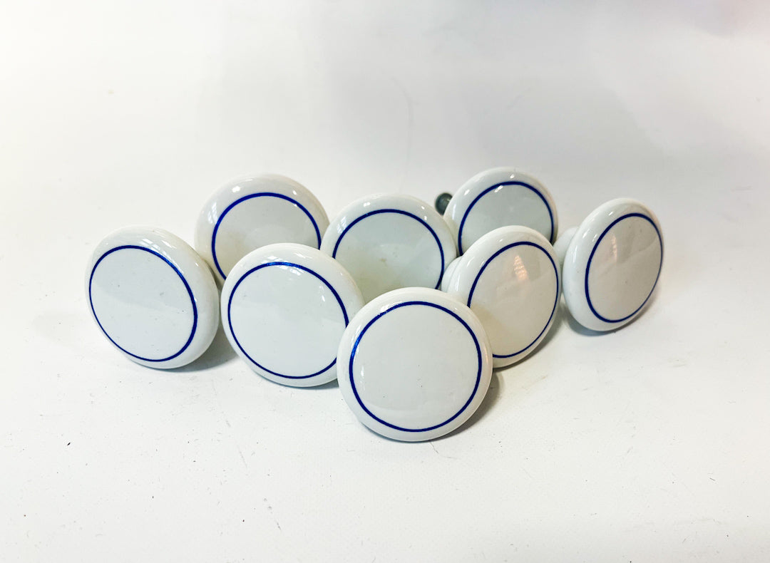 Set of 8 Vintage Porcelain Knobs