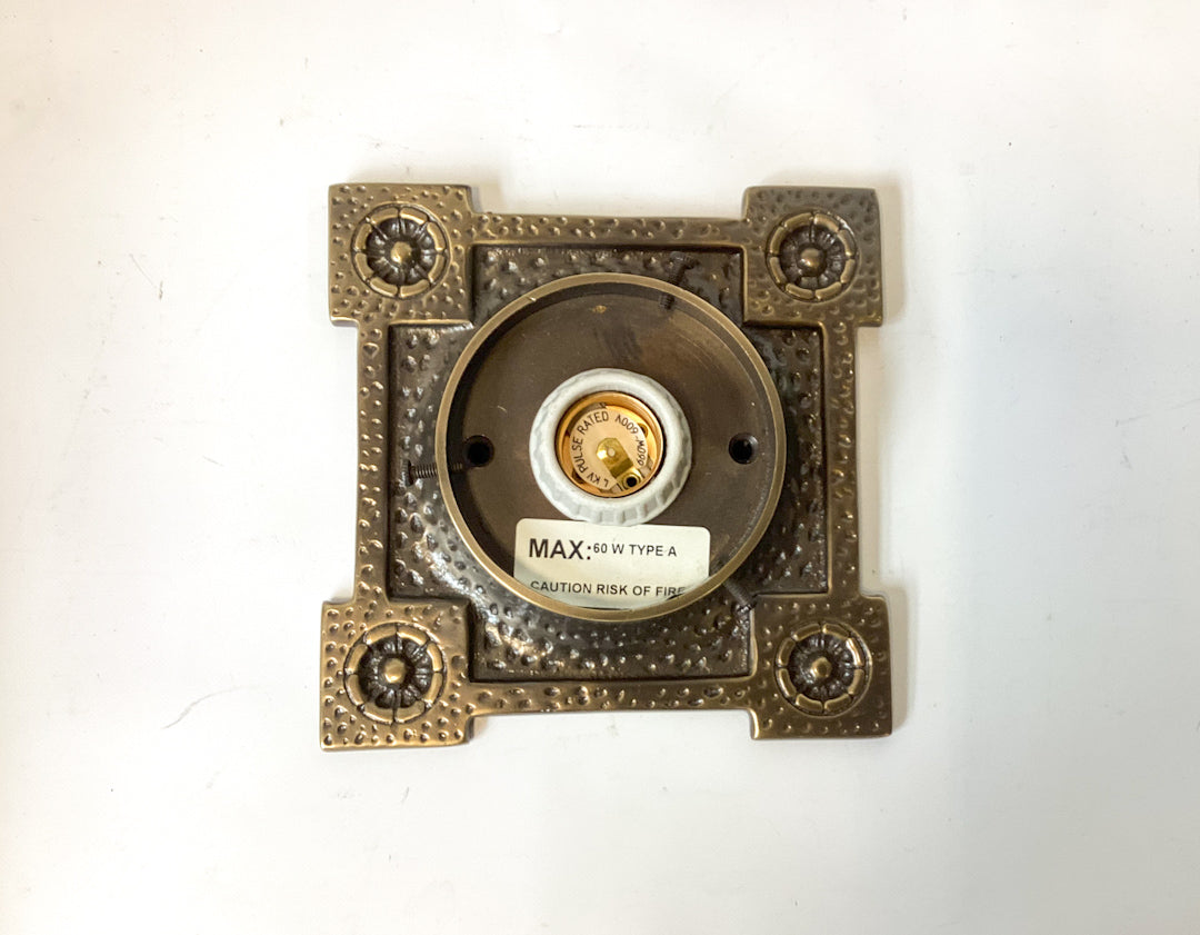 Solid Brass Deco Flushmount Fixture with 3.5” Fitter