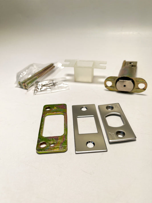 Passage Standard Latch with 2 3/8" Backset in Polished Nickel