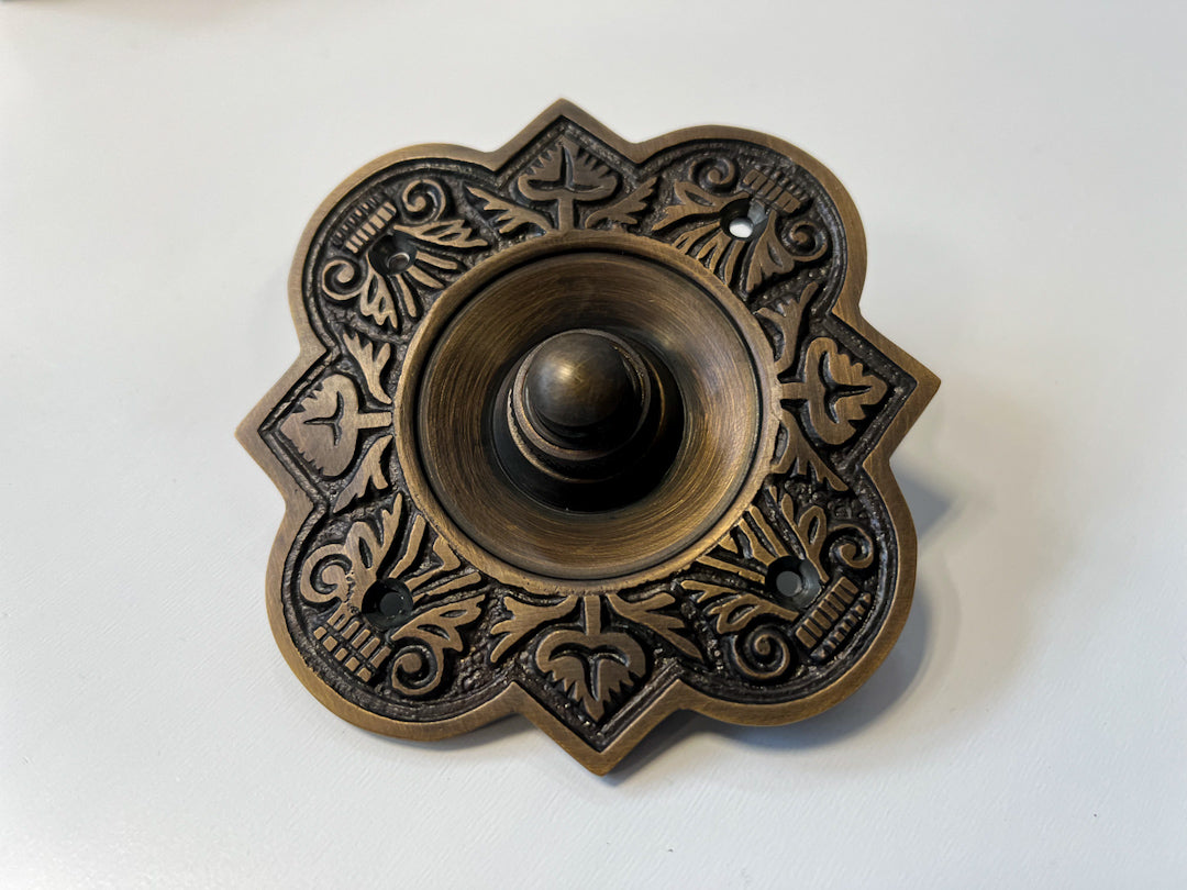 Adonai Hardware Parshandatha Decorative Brass Door Bell Button (Antique Brass)