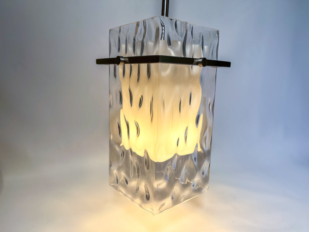 Satin Nickel Mini-Pendant Light with Water Glass