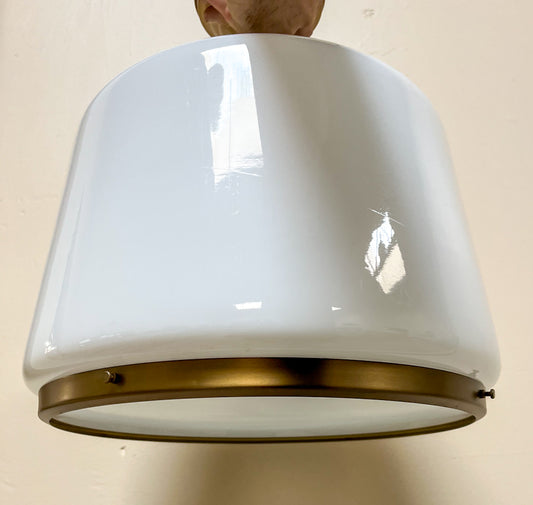 Rose City 6" Fitter Semi-Flush Mount w/ Opal Drum Shade