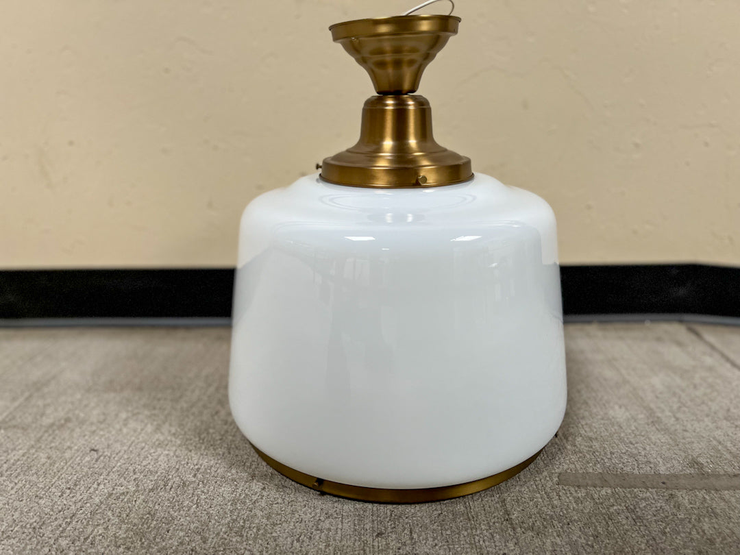 Rose City 6" Fitter Semi-Flush Mount w/ Opal Drum Shade
