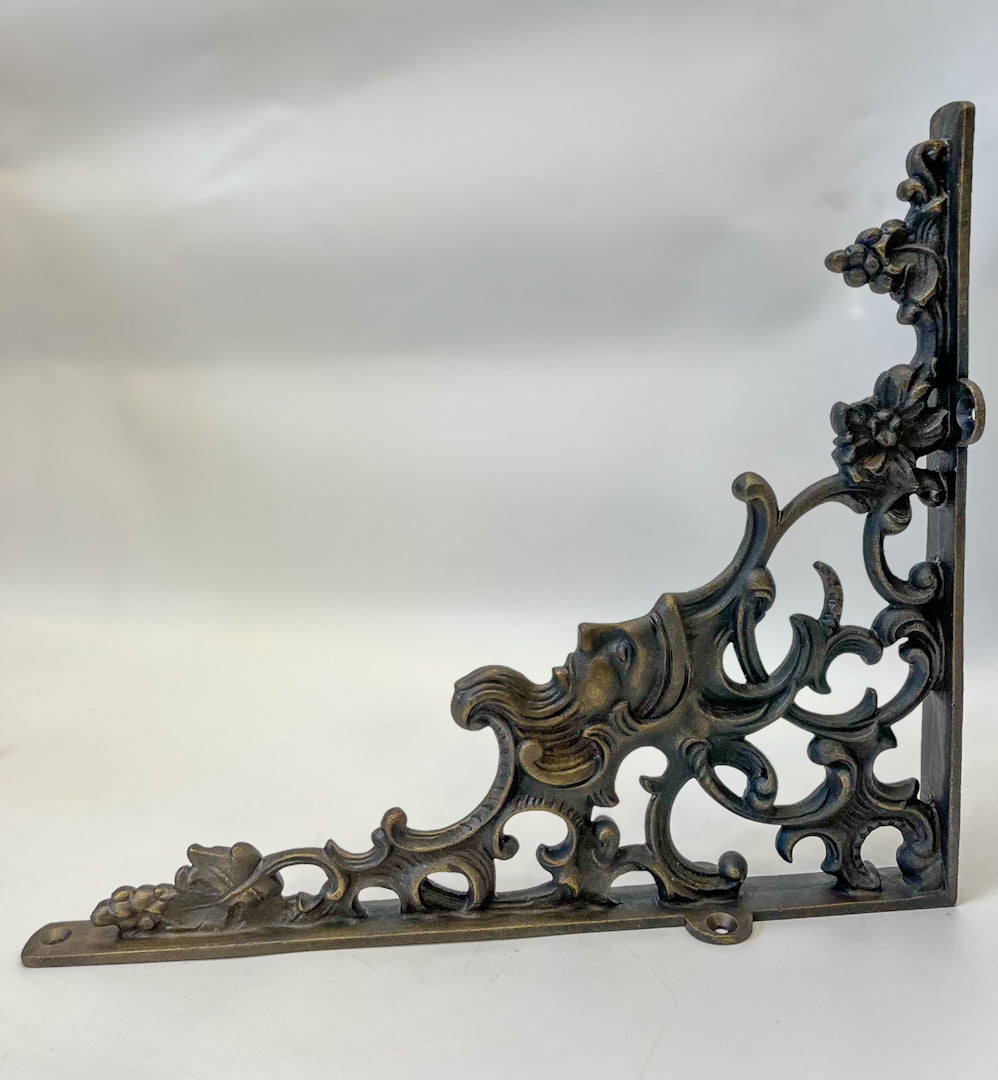 Heavy Cast Brass Dionysus Shelf Bracket