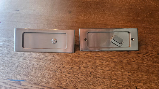 Emtek Modern Rectangular Privacy Pocket Door Mortise Lock (Antique Nickel)