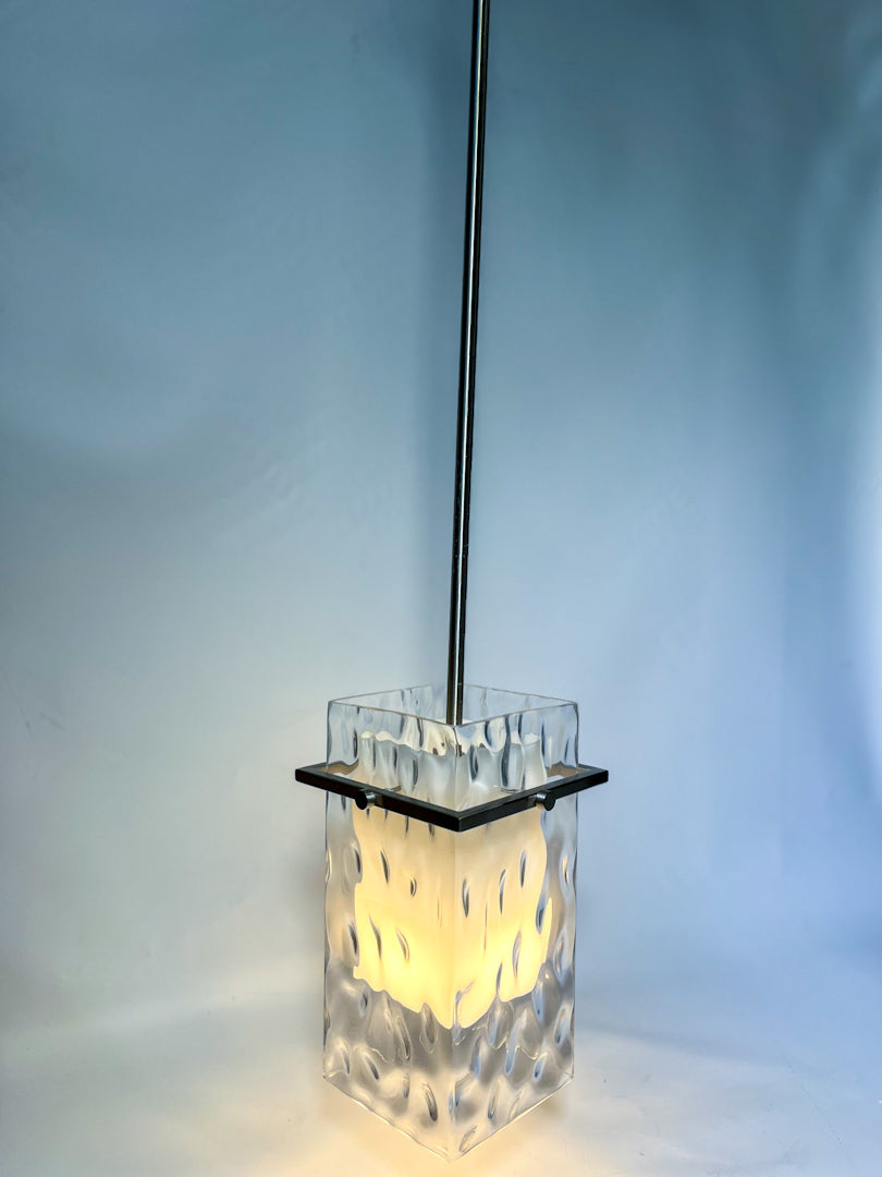 Satin Nickel Mini-Pendant Light with Water Glass