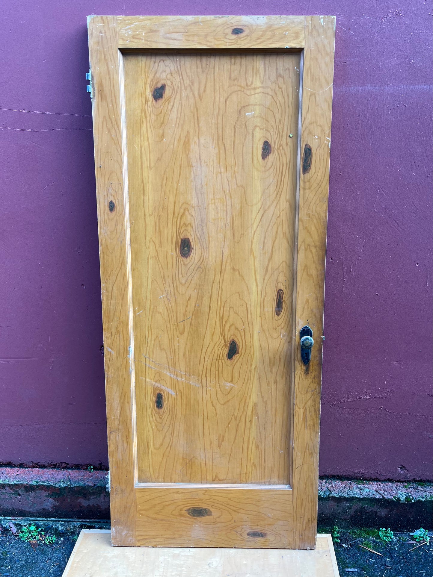 Vintage Single Panel Wood Door - 33’’ x 79-1/4’’