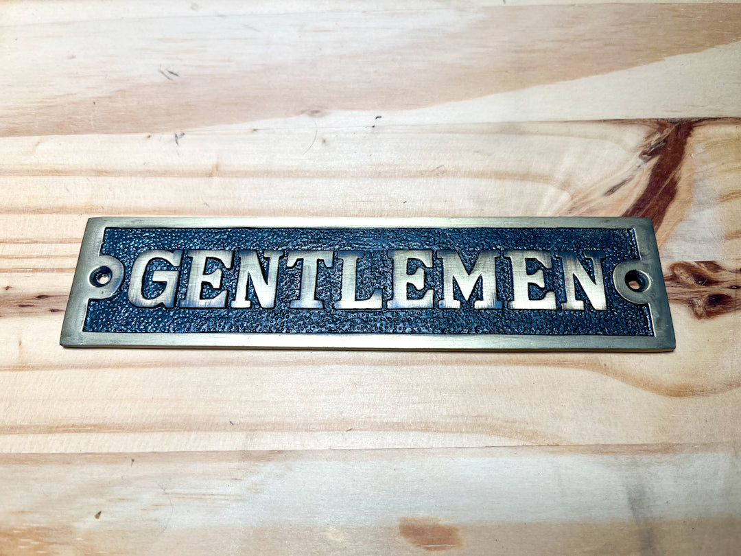 Solid Brass Restroom Sign “Gentlemen”