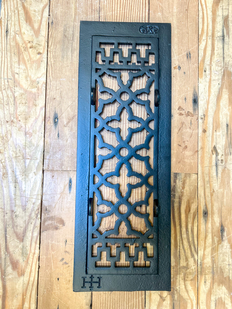 Cast Iron Victorian-Style Floor Register 4”x10”