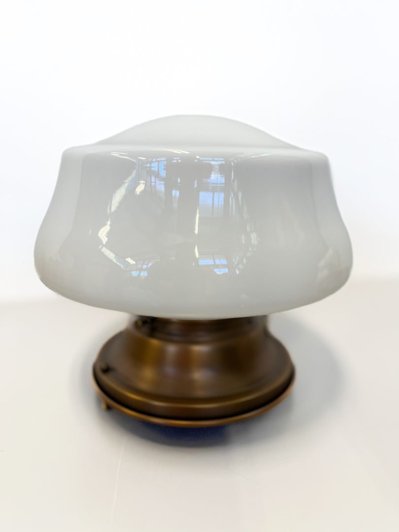 Thurman 3 1/4” Fitter with 8 1/2” Ogee Opal Schoolhouse Shade