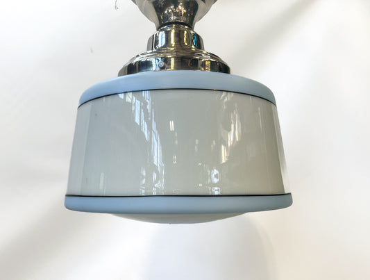 Newbury 6” Surface Mount Light with Baby Blue Schoolhouse Drum Shade