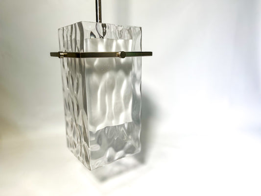 Satin Nickel Mini-Pendant Light with Water Glass