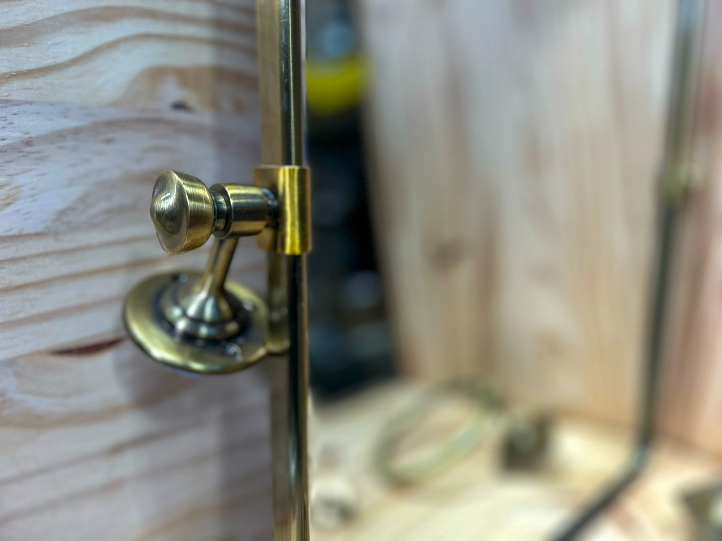 Aged Brass Bathroom Mirror and Hardware Set - Toilet Paper Holder/Towel Ring