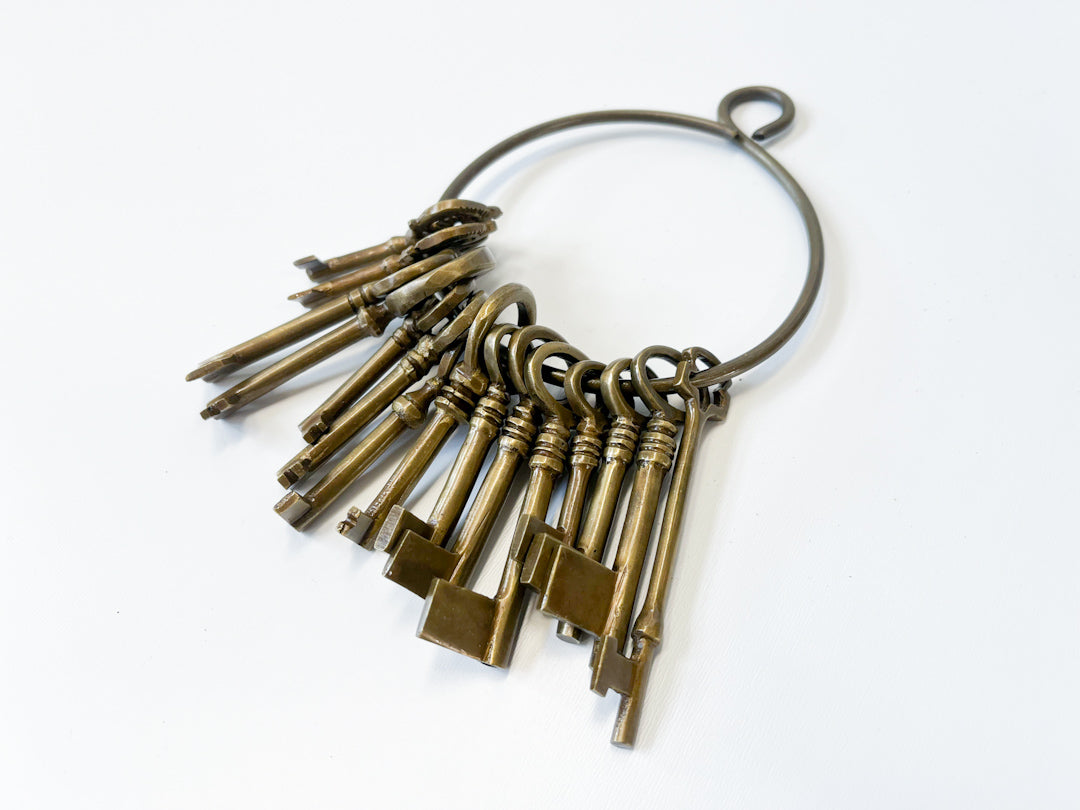 Brass Skeleton Key Set, Decorative/Cabinet