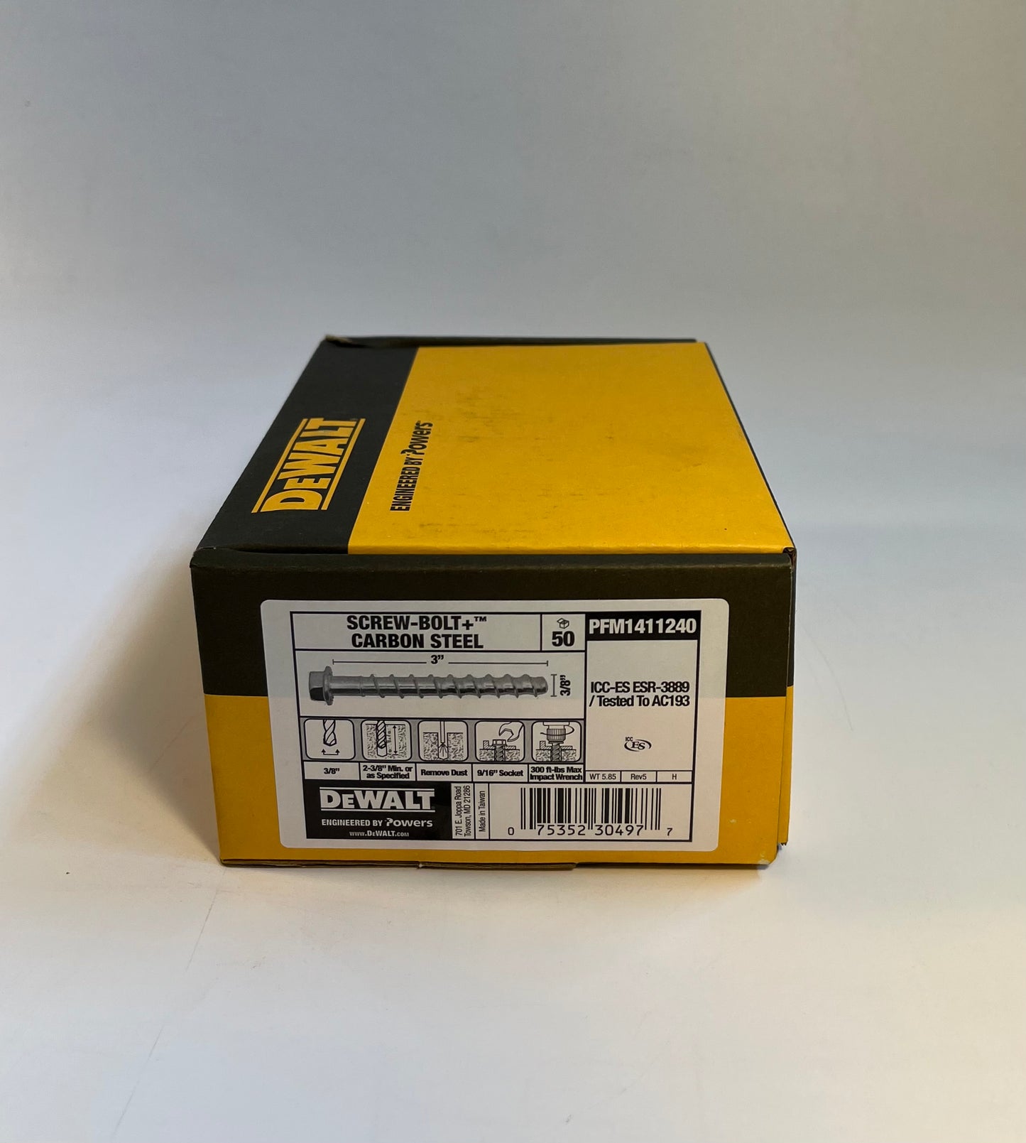 DeWALT-Powers 3/8" x 3" Screw-Bolt