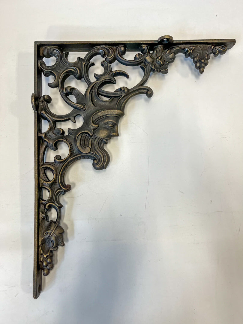 Heavy Cast Brass Dionysus Shelf Bracket