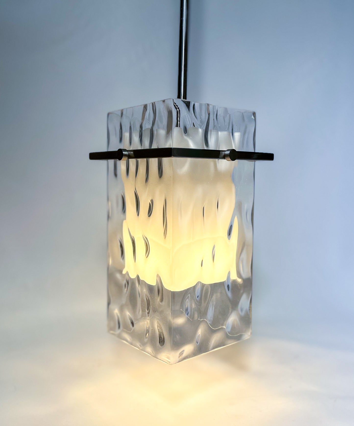 Satin Nickel Mini-Pendant Light with Water Glass