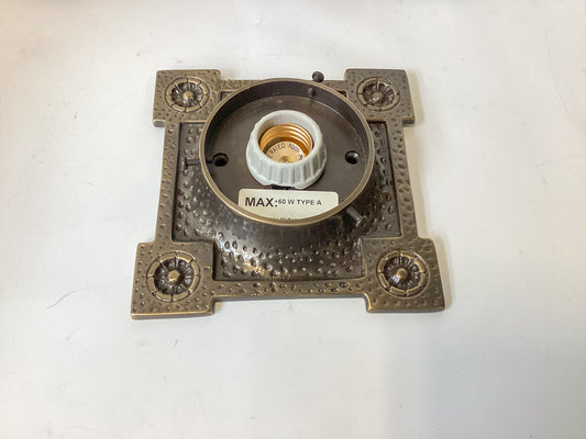 Solid Brass Deco Flushmount Fixture with 3.5” Fitter