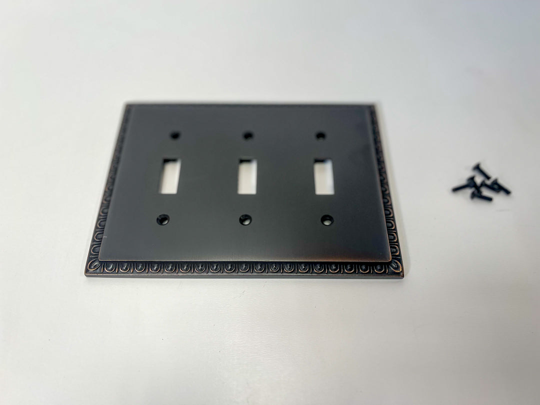 Ovolo Triple Gang Toggle Switch Plate