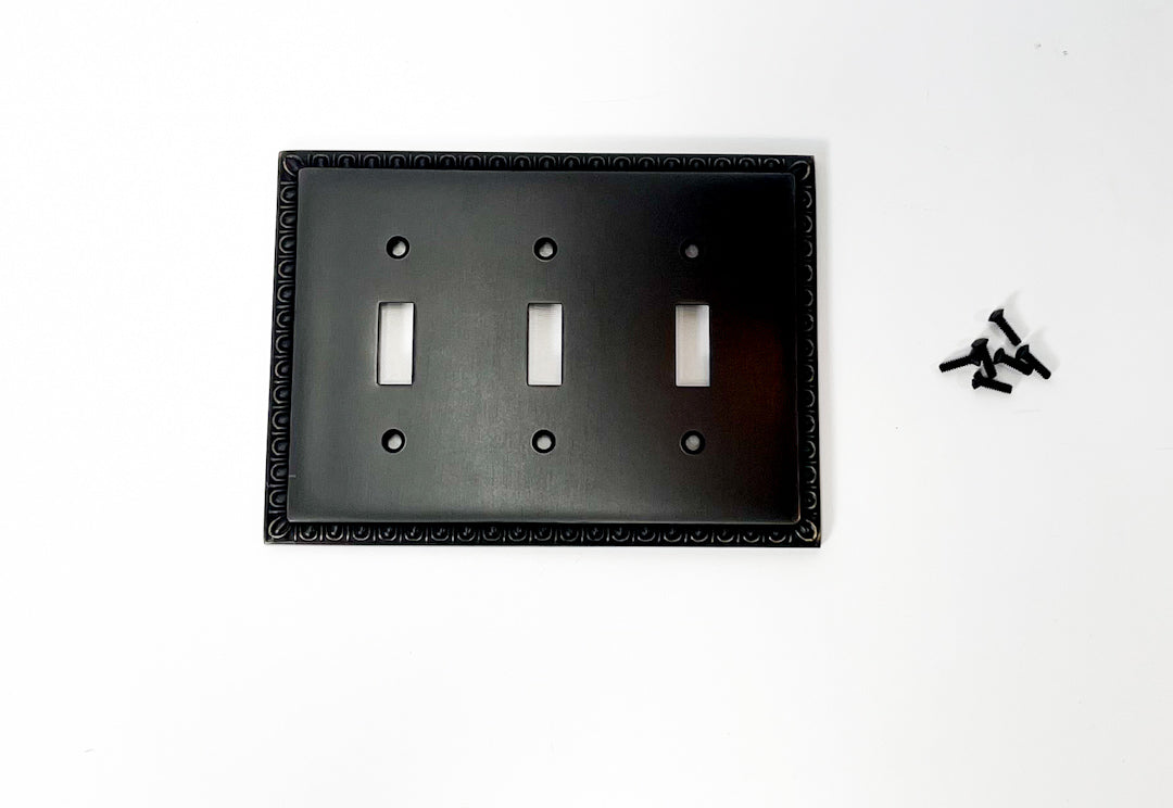 Ovolo Triple Gang Toggle Switch Plate