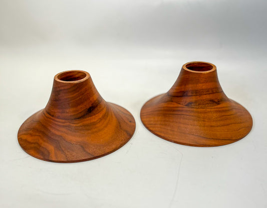 Solid Walnut Candle Holders (pair)