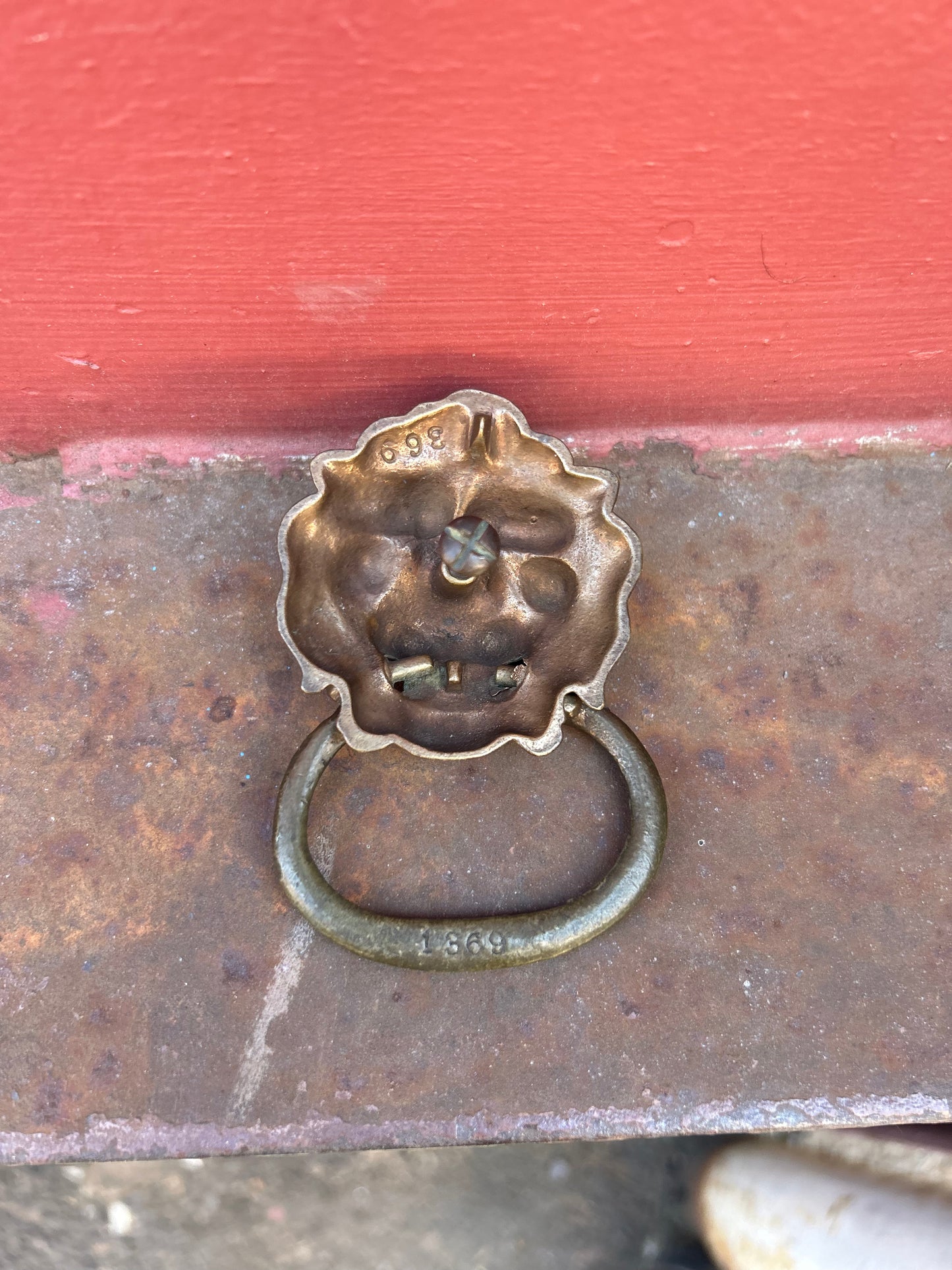 Antique Cast Bronze Lion Ring Pull