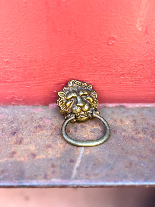 Antique Cast Bronze Lion Ring Pull