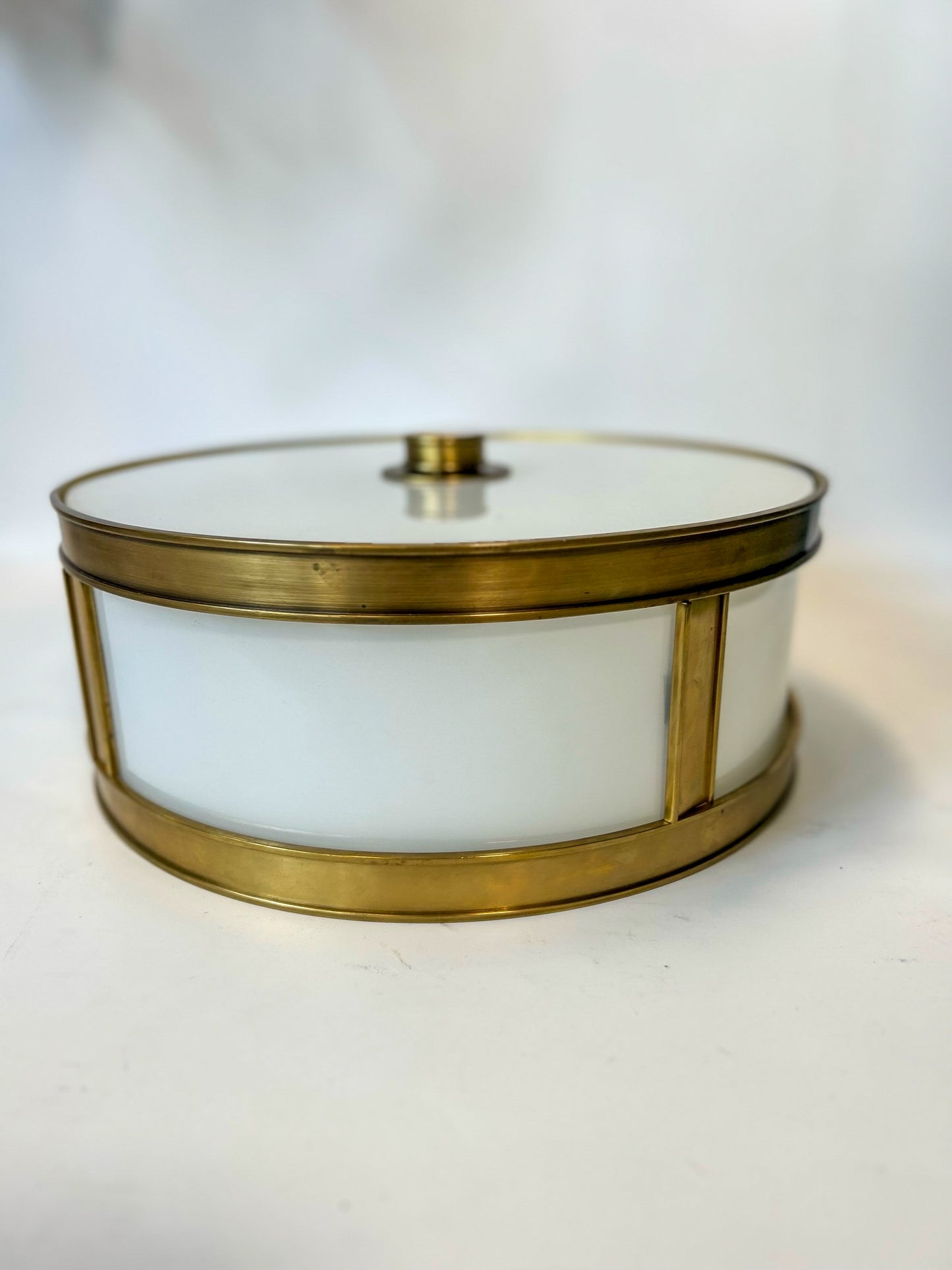 PATTERSON 2 LIGHT FLUSH MOUNT // AGED BRASS