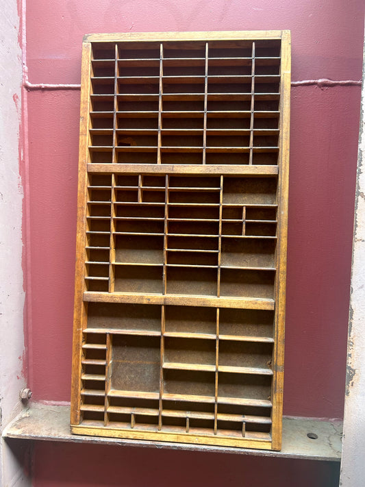 Vintage Wooden Typesetters Tray Letterpress