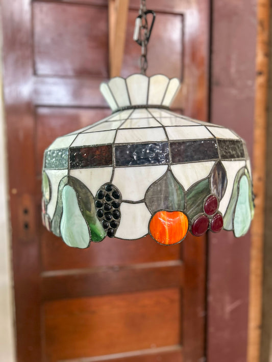 Tiffany Style Fruit Motif Stained Glass Ceiling Light