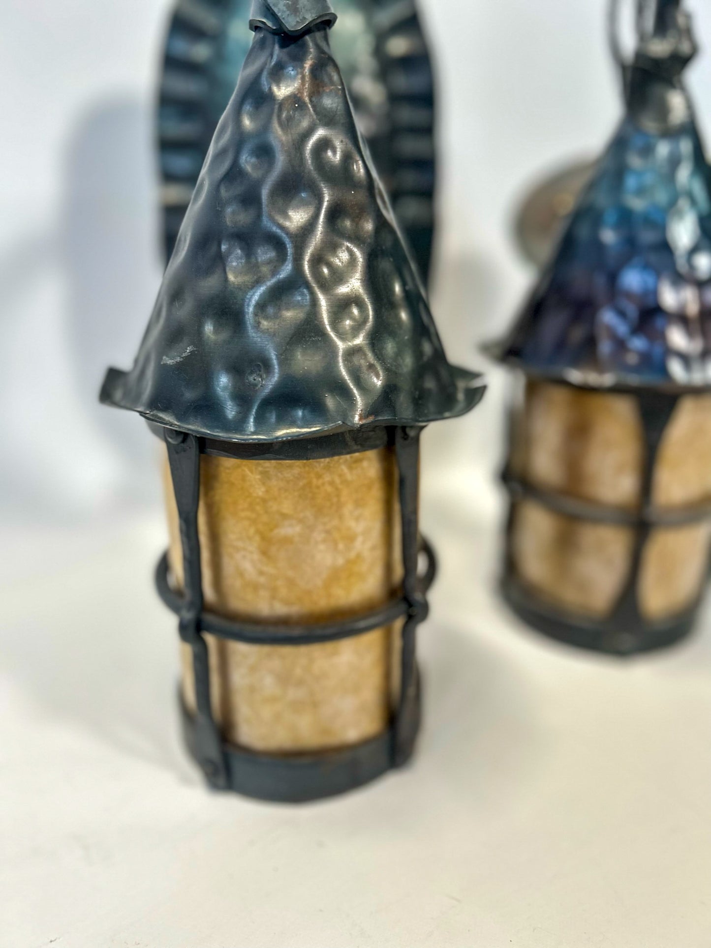 Mica Lamp Cottage Chain Pendant and Outdoor Sconce  Arts and Crafts Style