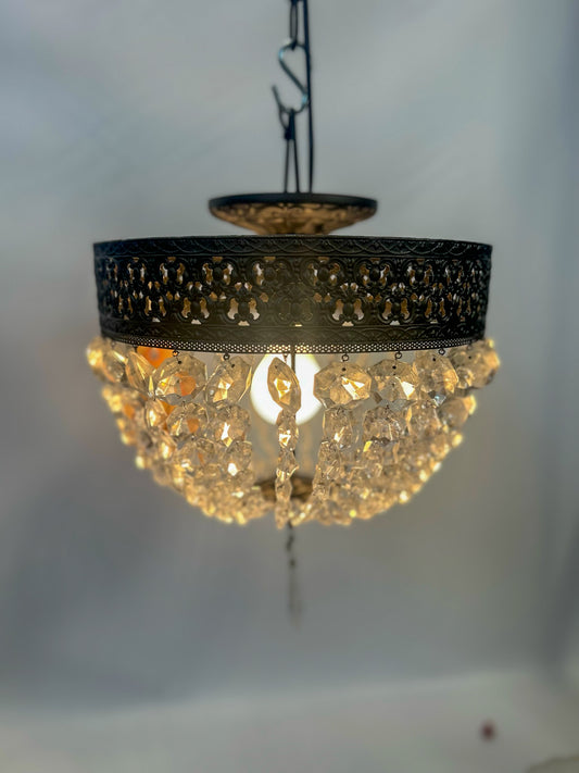 Vintage Crystal Semi-Flush Light