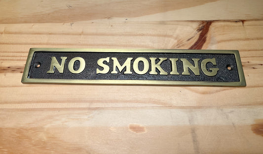 Solid Brass Sign “No Smoking”