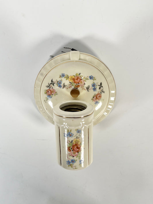 Antique Porcelain Floral Sconce - 1