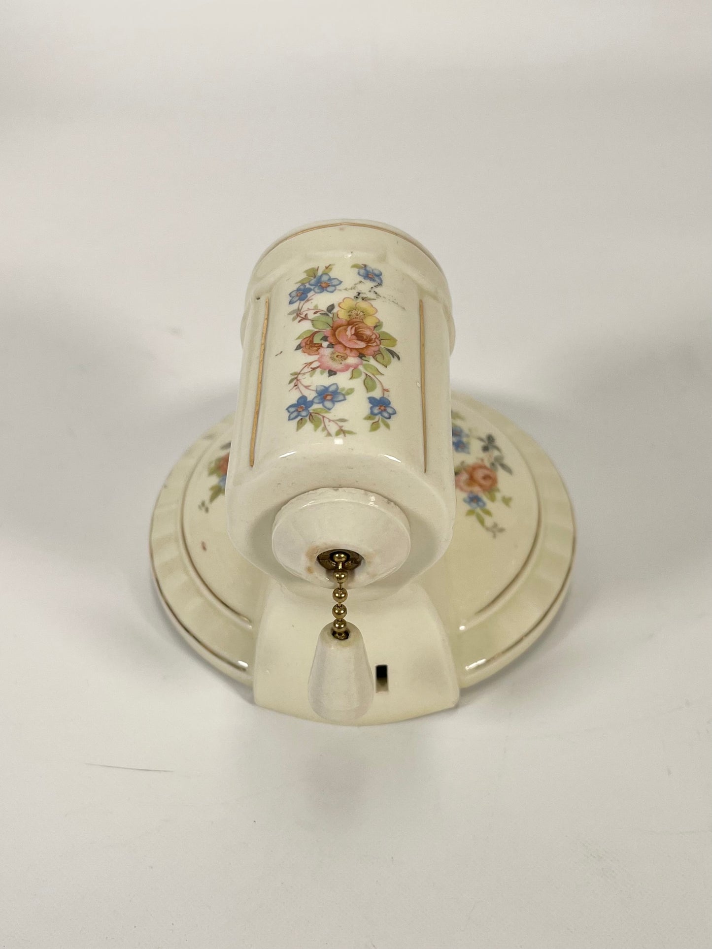 Antique Porcelain Floral Sconce - 1