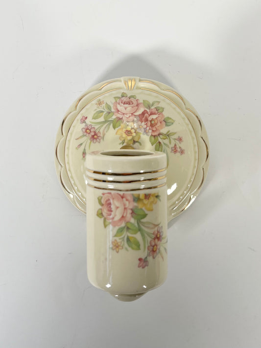 Antique Porcelain Floral Sconce - 2
